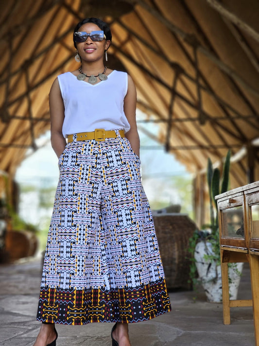 Palazzo Pants Midi White - Batik