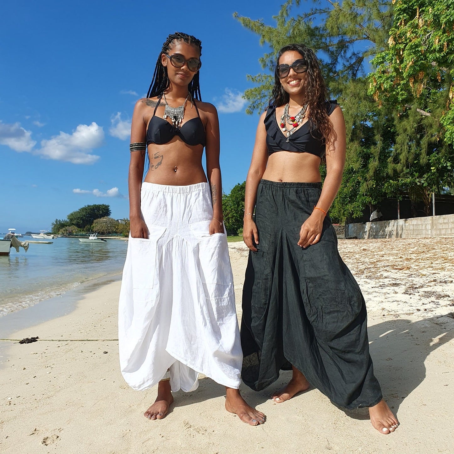 Lamu Skirt Black - Cotton/linen