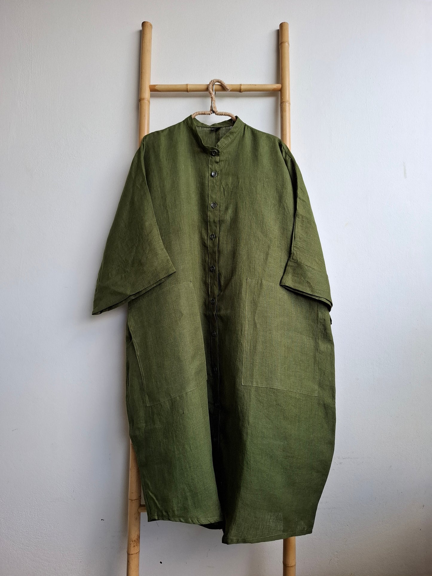 Safari Dress Green - Linen