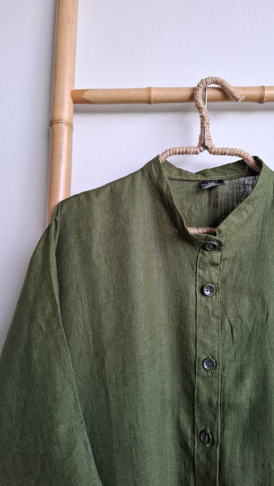 Safari Dress Green - Linen
