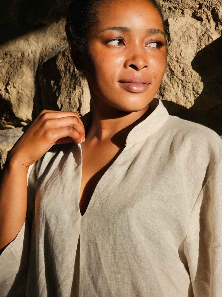 Watamu Dress Beige - Linen