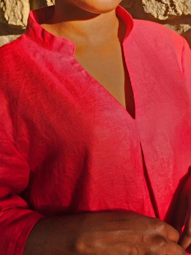 Watamu Dress Red - Linen