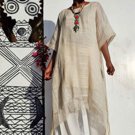 Linen Gauze Tunic - Champagne