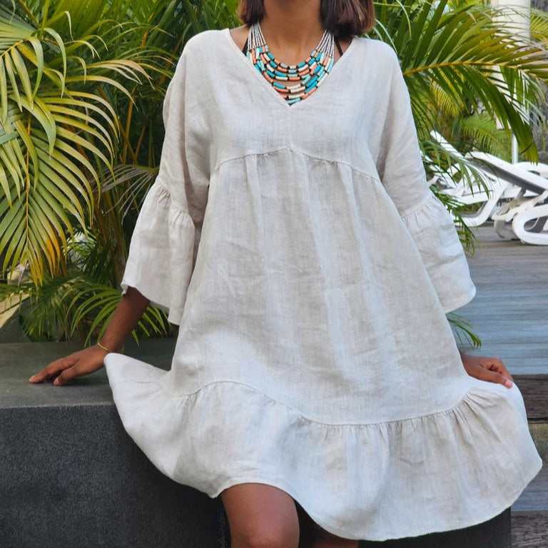 Malaika Dress Natural - Linen