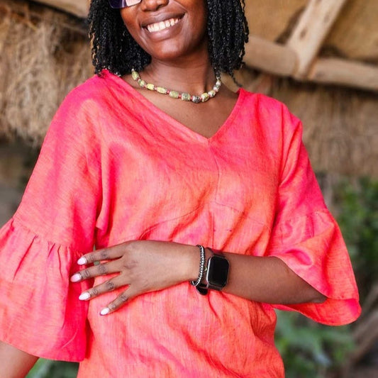 Malaika Dress Fuchsia- Linen