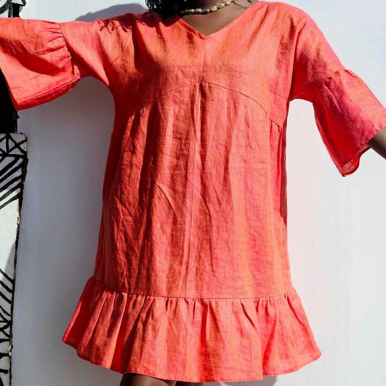 Malaika Dress Fuchsia- Linen