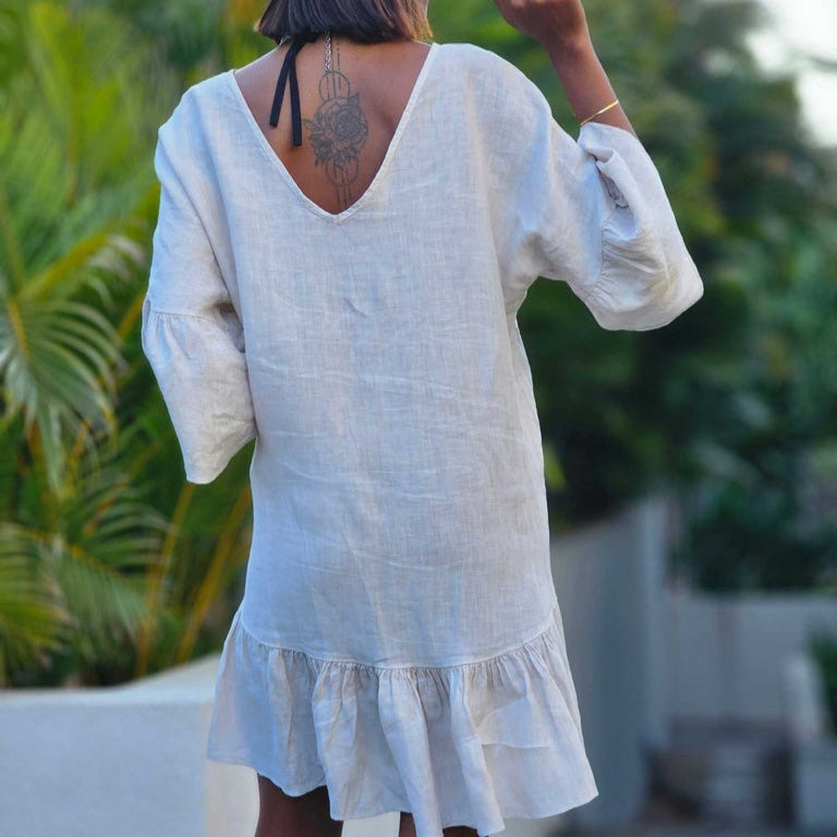 Malaika Dress Natural - Linen