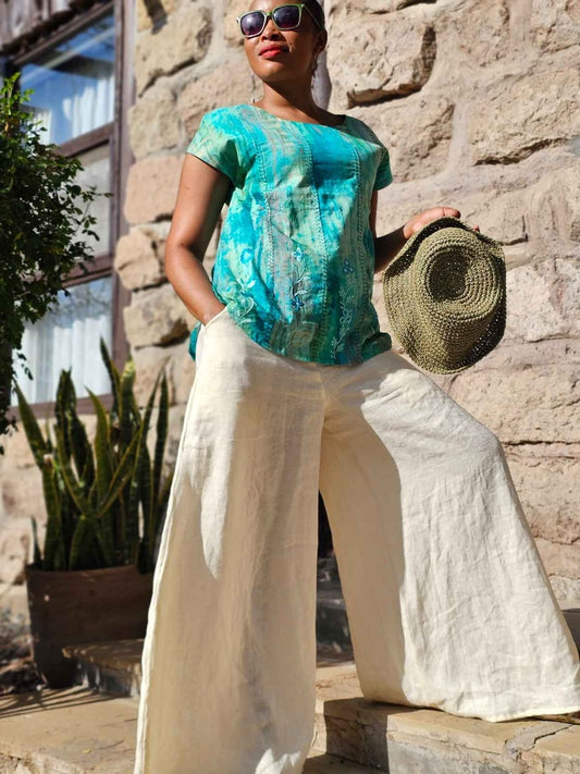 Palazzo Pants Champagne - Linen