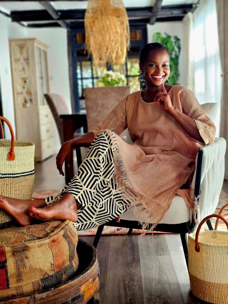 Linen Gauze Tunic - Tan Color