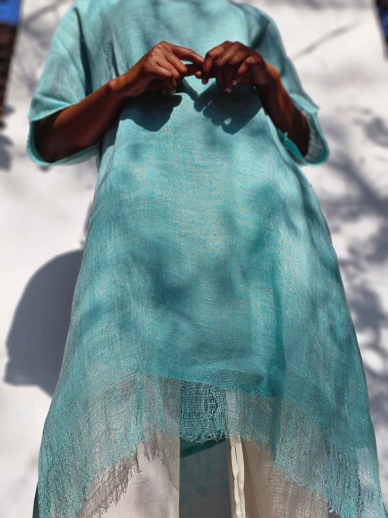 Linen Gauze Tunic - Soft Turquoise