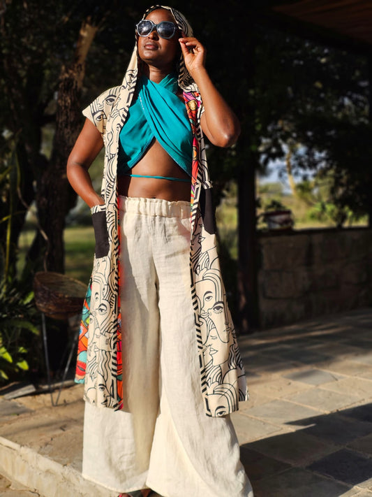 Palazzo Pants Cream - Cotton Linen