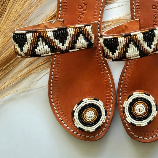 Maasai Sandals - Zebra