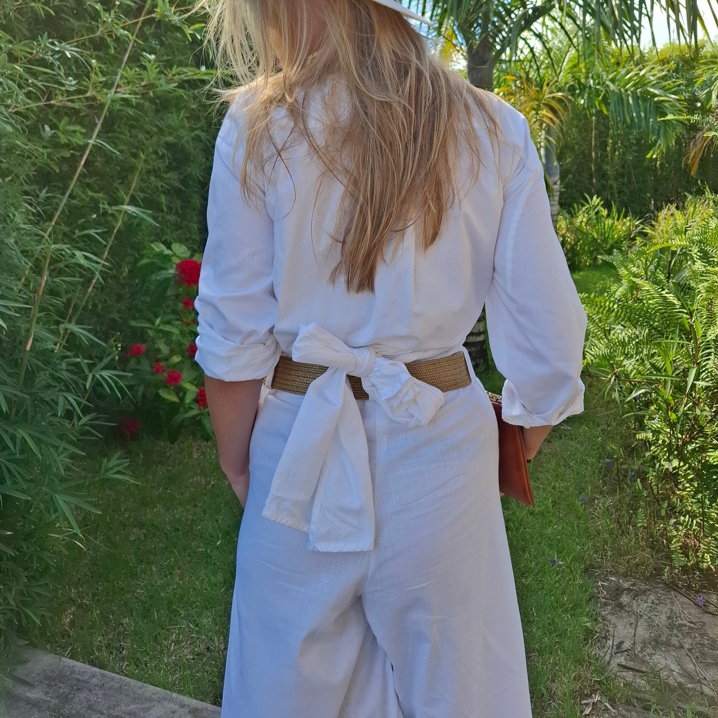 Palazzo Pants White - Cotton Linen