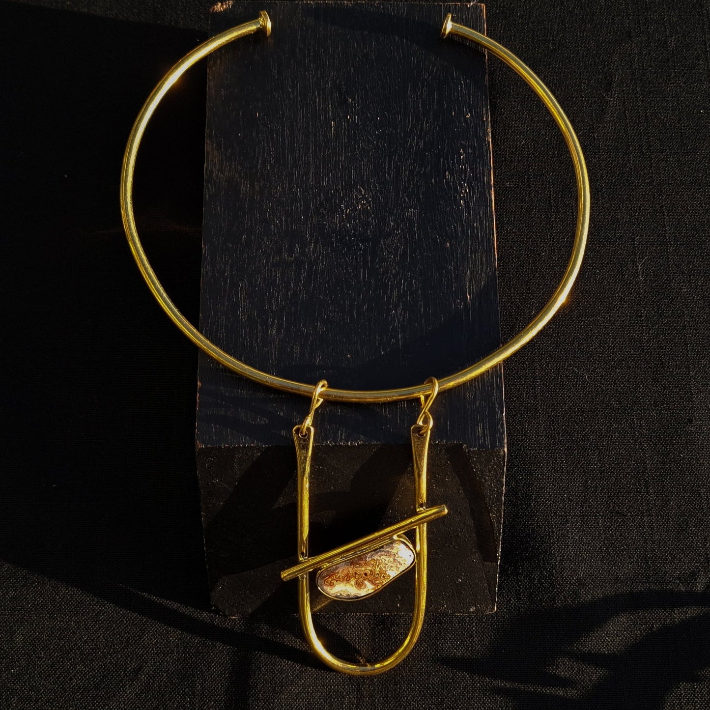 Brass necklace 166