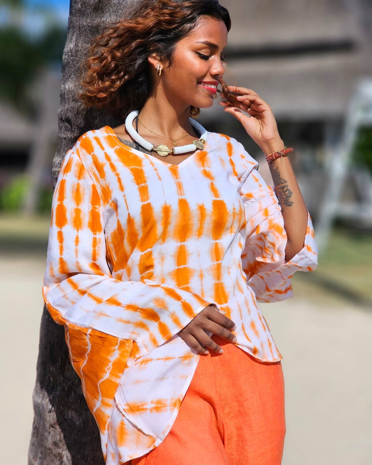 Sunset Tie and Dye  Top - Viscose