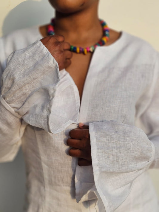 White Shirt Long Sleeve - Linen