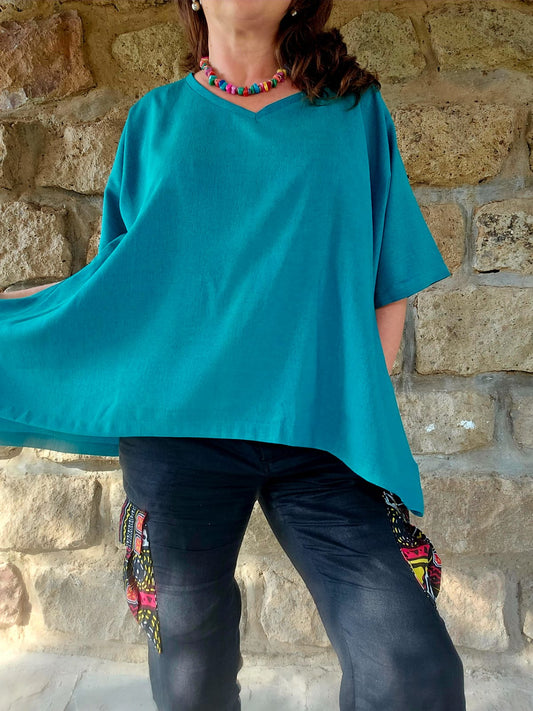 Relaxed Top - Blue Viscose
