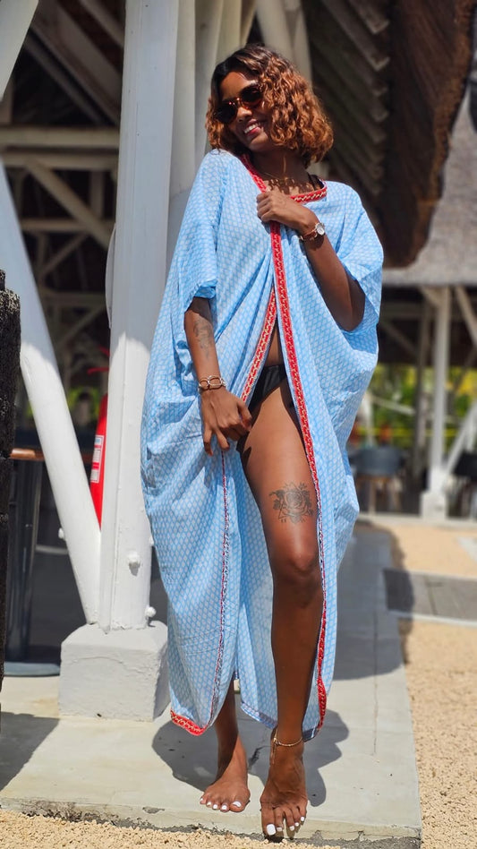 Zuri Kaftan - Blue Cotton