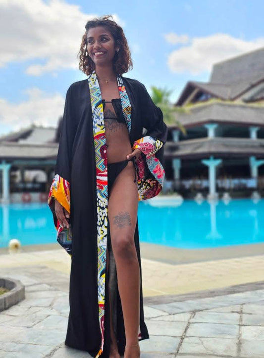 Zuri Kimono - Black Viscose