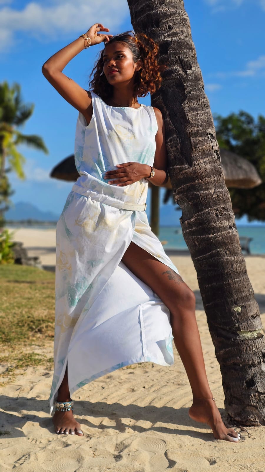 Ligne Fendue Dress - Cotton