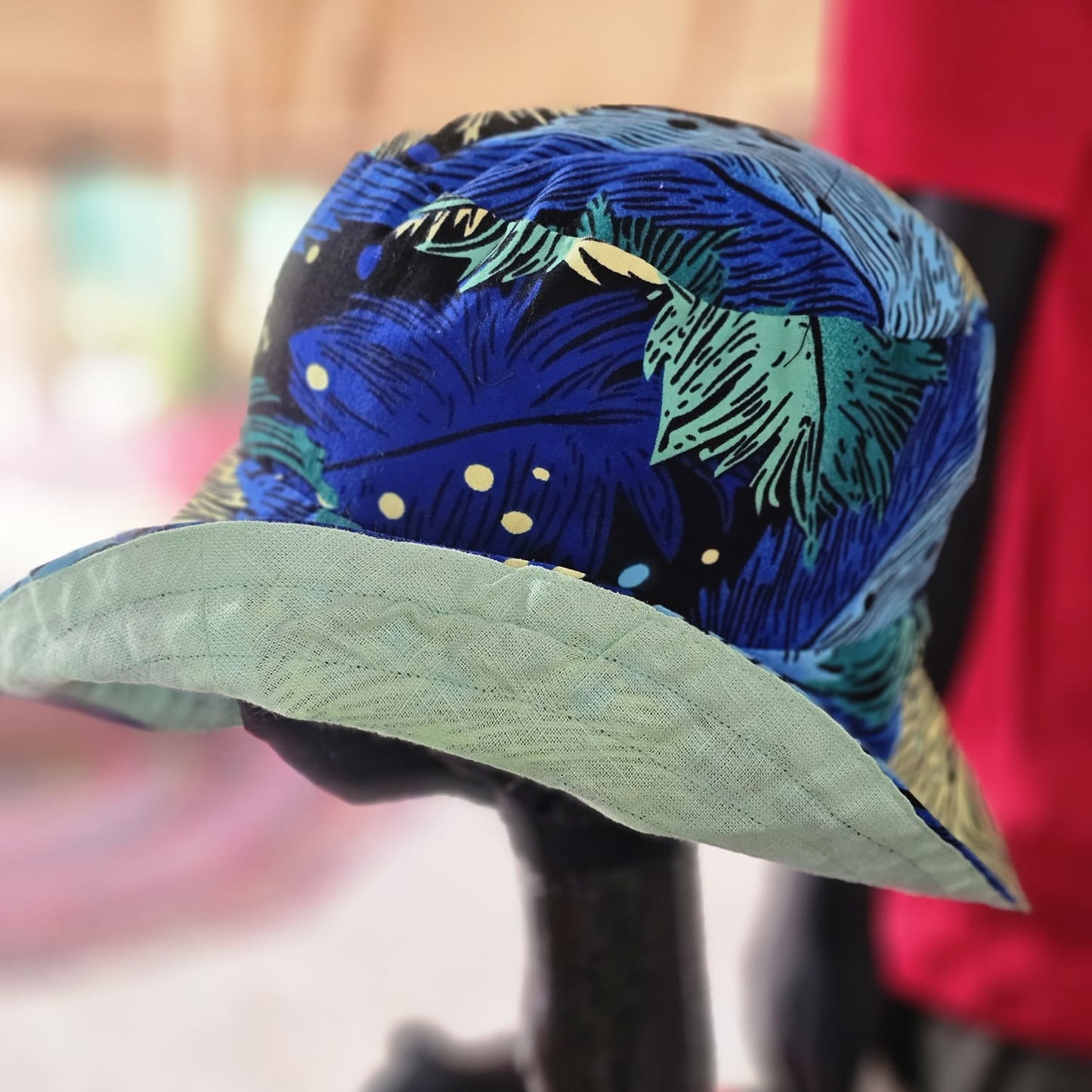 Reversable Bucket Hat - Azure Palm | Turquoise Breeze