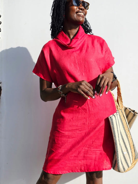 Turtelneck dress - Linen