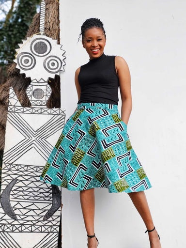 Turquoise Short Skirt - Cotton