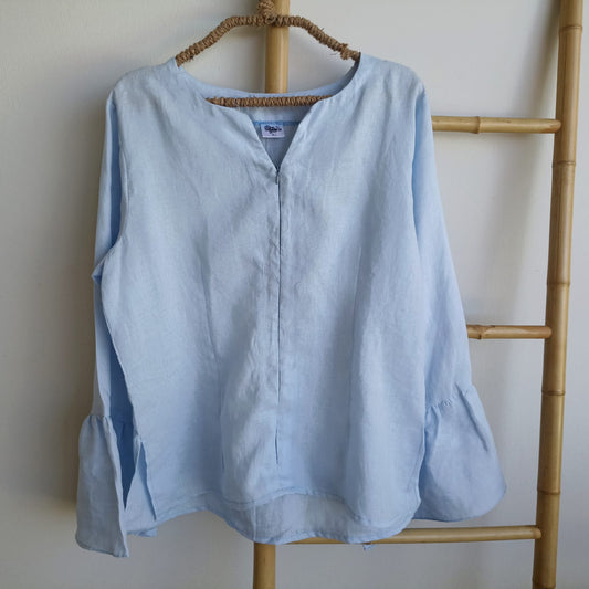 Blue Shirt Long Sleeve - Linen