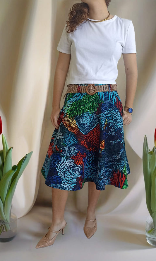 Corals Short Skirt - Cotton