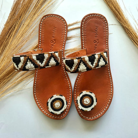 Maasai Sandals - Zebra