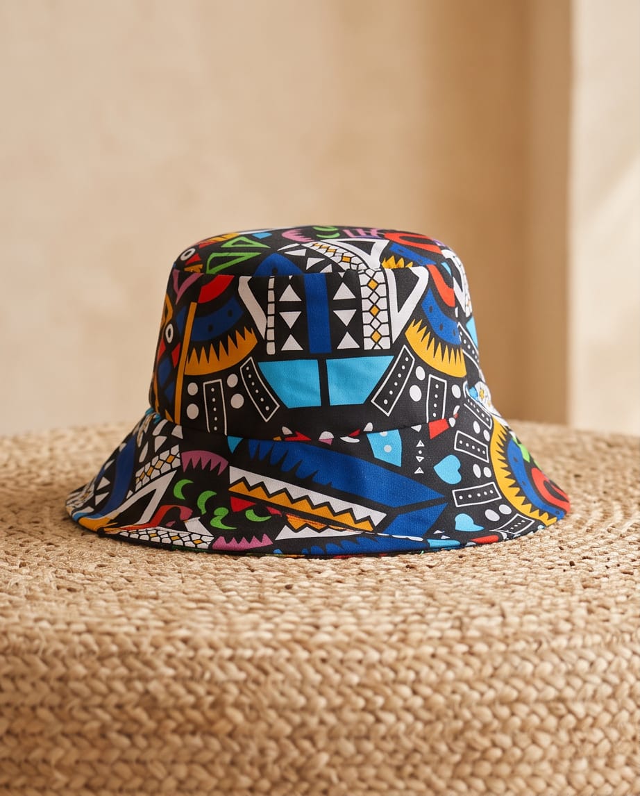 Reversable Bucket Hat - Tribal Blue