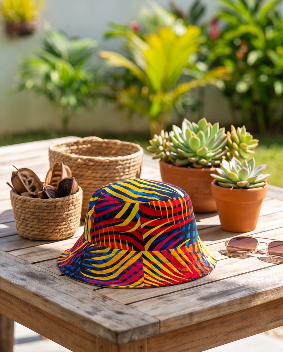 Reversable Bucket Hat - Rainbow Fern