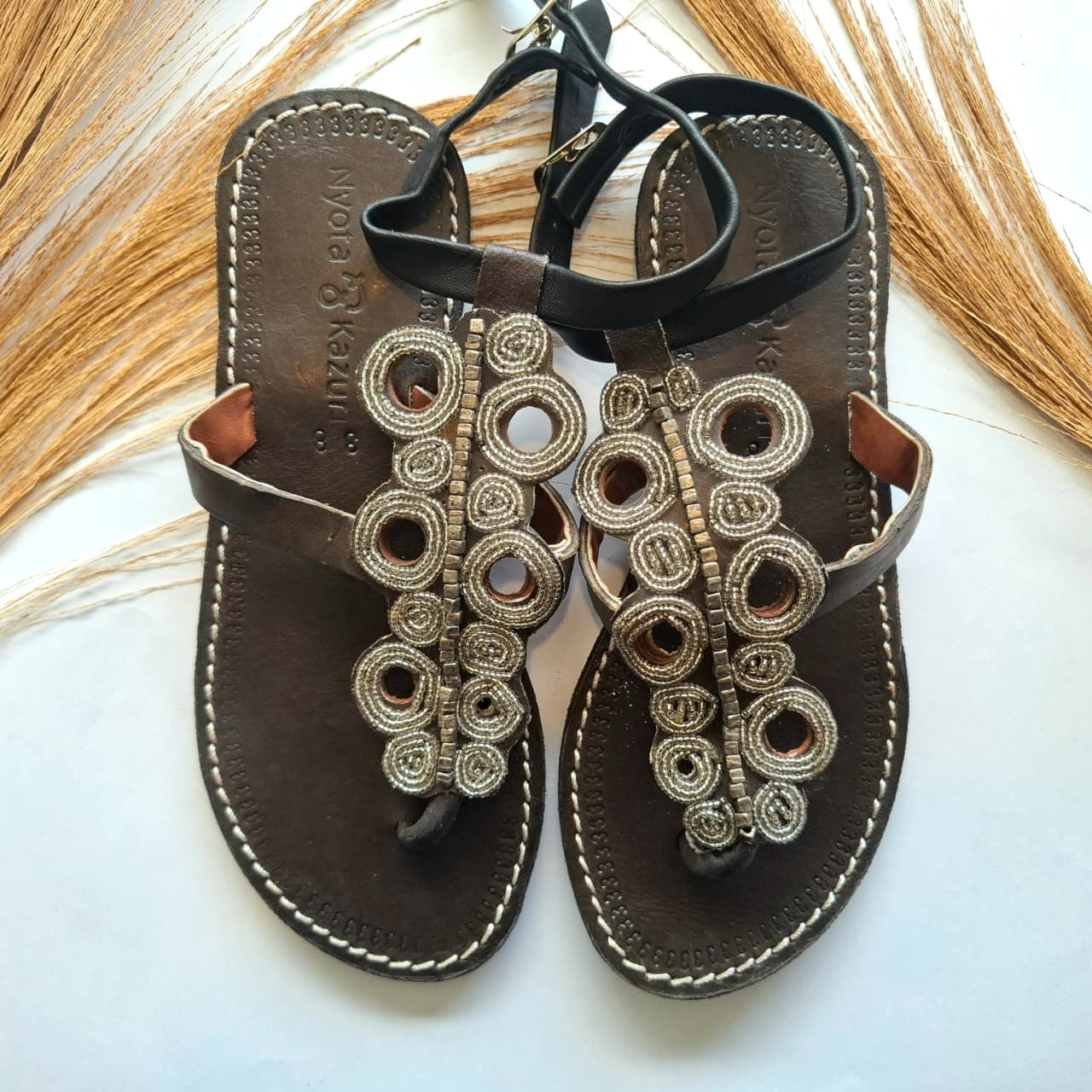Maasai Sandals - Majani Silver