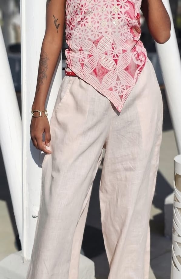 Palazzo Pants Champagne - Linen