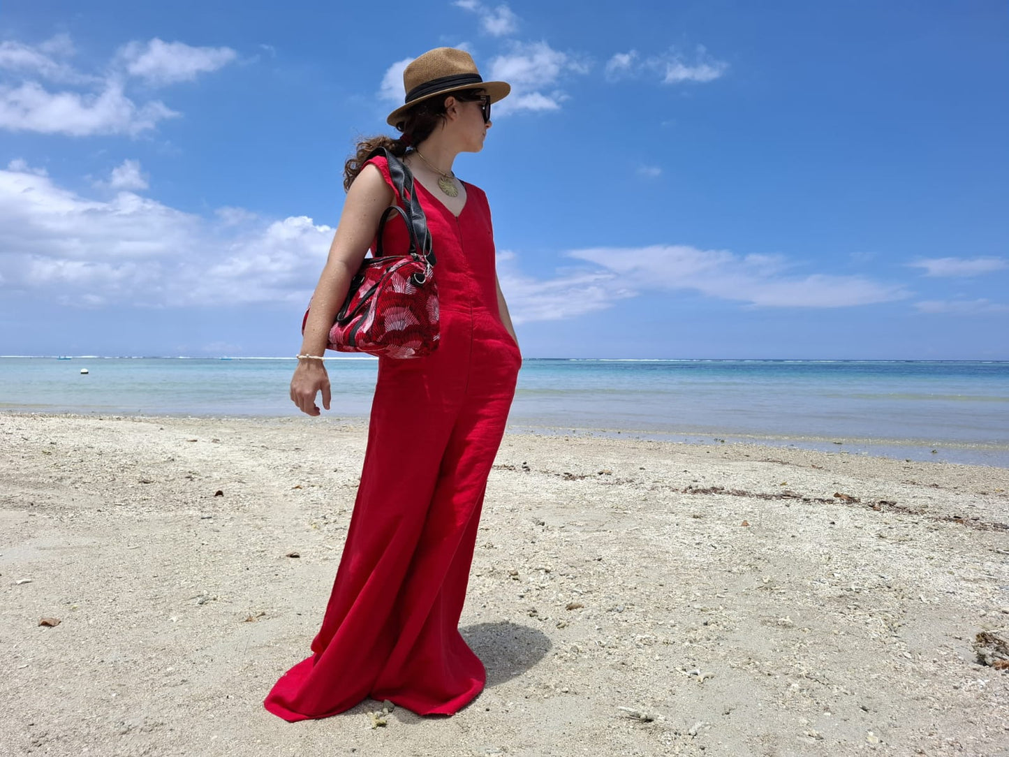 Jumpsuit Red - Linen
