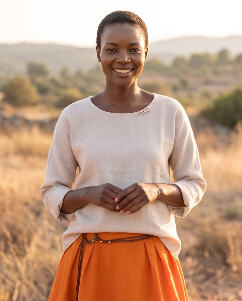 Laini Skirt Orange - Linen