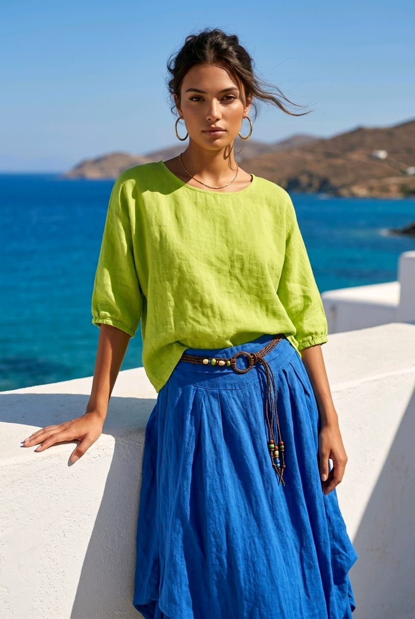 Laini Skirt Royal Blue - Linen